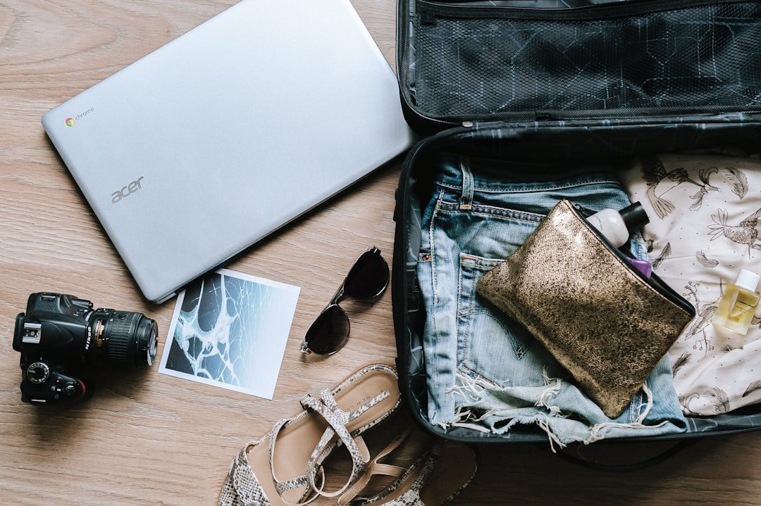 A neatly packed travel bag with essential items organized efficiently, showcasing a minimalist approach to packing.